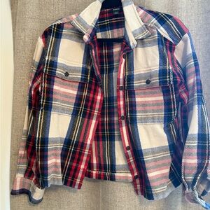 Roots Cropped Multicolor Plaid Shirt